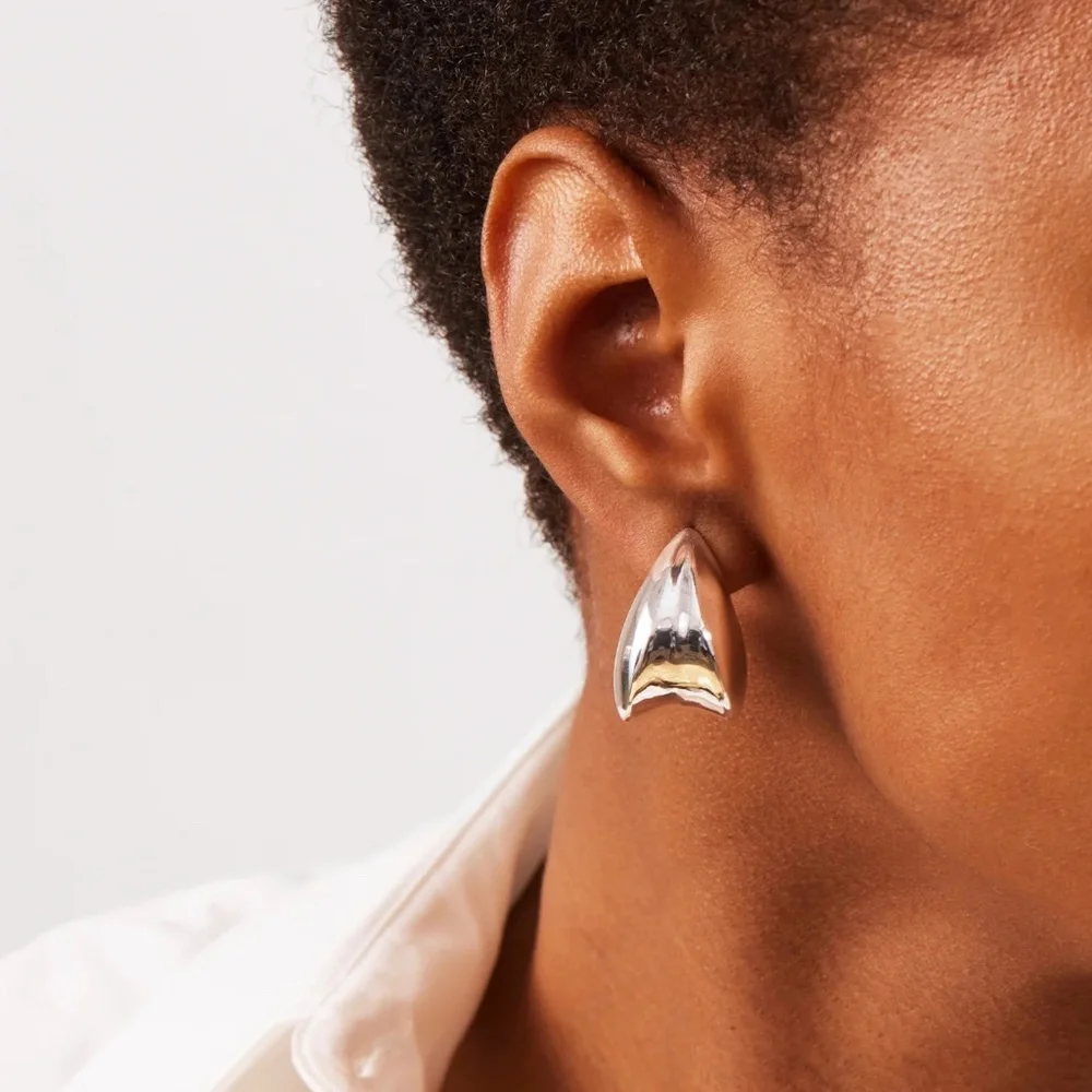 Jenny Bird Nouveaux Puff Earrings - Silver - Picture 3 of 9